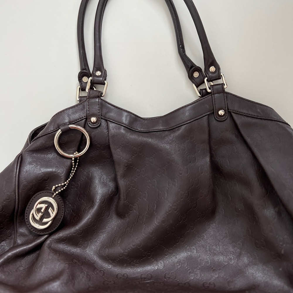 Brown Gucci Sukey Tote Guccissima Leather Medium
